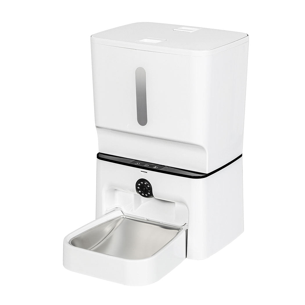 2 - in - 1 Automatic Pet Feeder with WiFi Camera and Laser Toy - White - Rivercity House & Home Co. (ABN 18 642 972 209) - Affordable Modern Furniture Australia