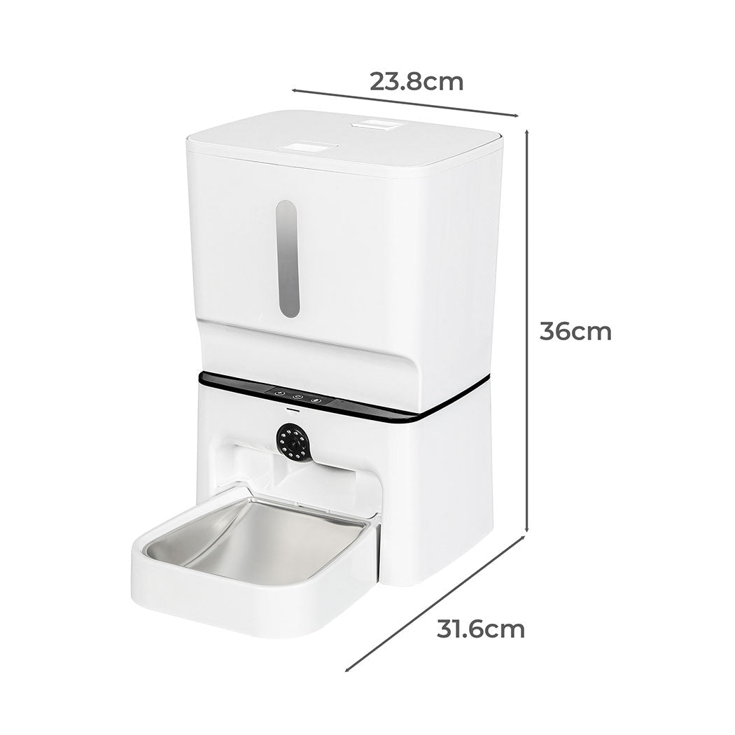 2 - in - 1 Automatic Pet Feeder with WiFi Camera and Laser Toy - White - Rivercity House & Home Co. (ABN 18 642 972 209) - Affordable Modern Furniture Australia