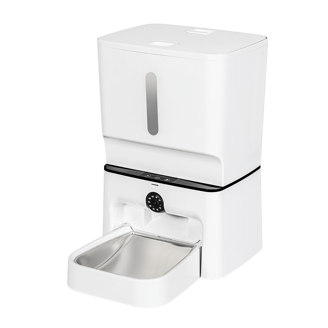 2 - in - 1 Automatic Pet Feeder with WiFi Camera and Laser Toy - White - Rivercity House & Home Co. (ABN 18 642 972 209) - Affordable Modern Furniture Australia