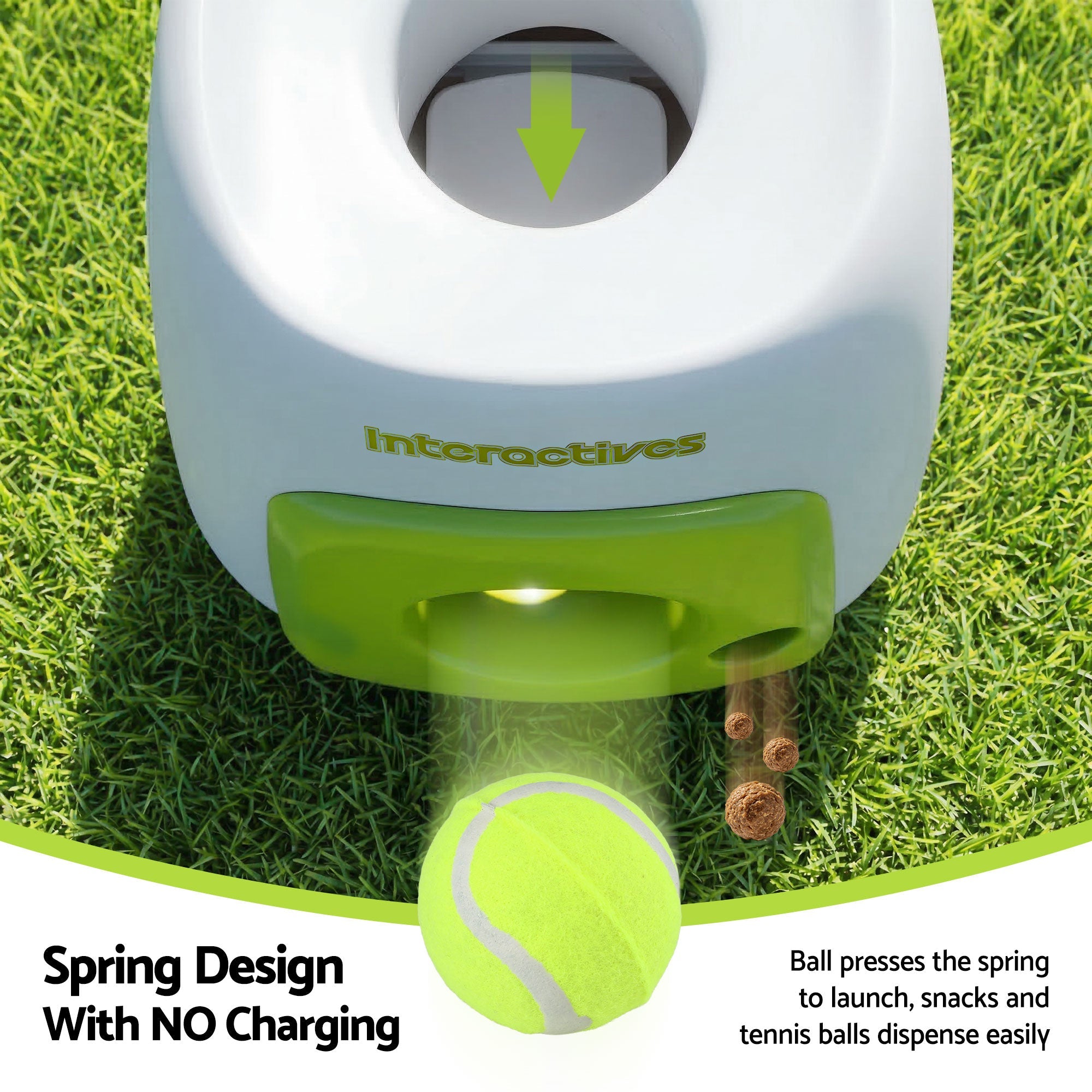 2-in-1 Dog Ball Launcher and Treat Dispenser with 2 Balls - Green - Pet Care > Toys > Dog Toys - Rivercity House & Home Co. (ABN 18 642 972 209) - Affordable Modern Furniture Australia