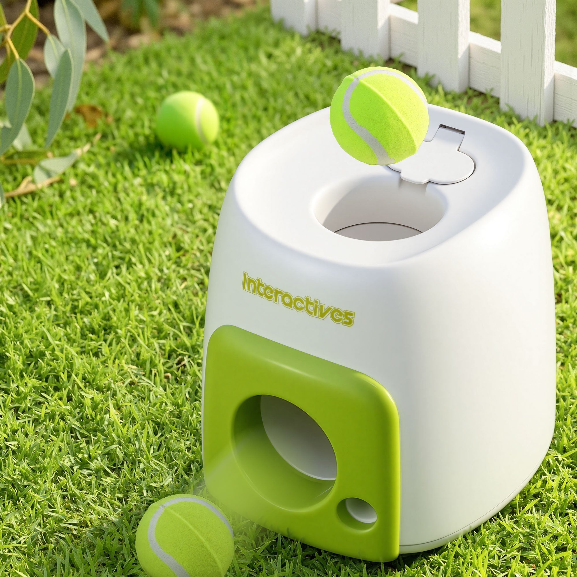 2-in-1 Dog Ball Launcher and Treat Dispenser with 2 Balls - Green - Pet Care > Toys > Dog Toys - Rivercity House & Home Co. (ABN 18 642 972 209) - Affordable Modern Furniture Australia