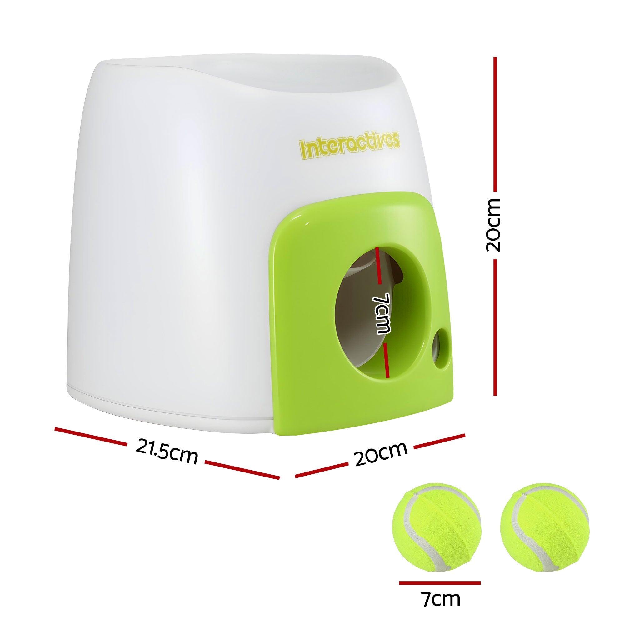 2-in-1 Dog Ball Launcher and Treat Dispenser with 2 Balls - Green - Pet Care > Toys > Dog Toys - Rivercity House & Home Co. (ABN 18 642 972 209) - Affordable Modern Furniture Australia