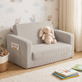 2-in-1 Kids Sofa with Side Pocket and Removable Cover 76x44x39cm - Light Grey