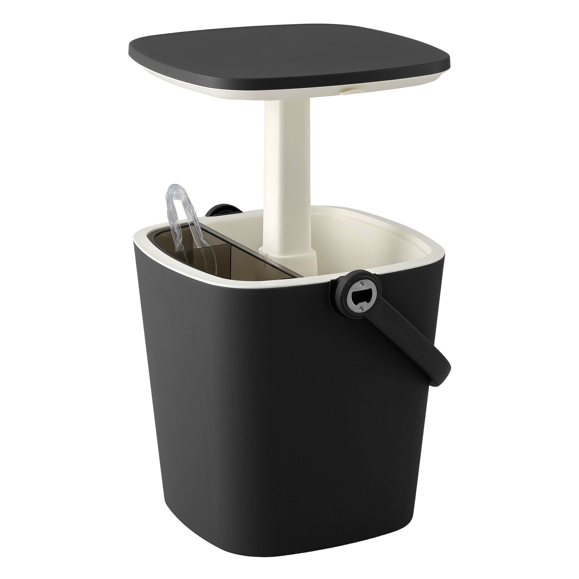 2-in-1 Outdoor Bar Table with 15L Ice Bucket and Tongs - Black - Furniture > Outdoor > Outdoor Tables - Rivercity House & Home Co. (ABN 18 642 972 209) - Affordable Modern Furniture Australia