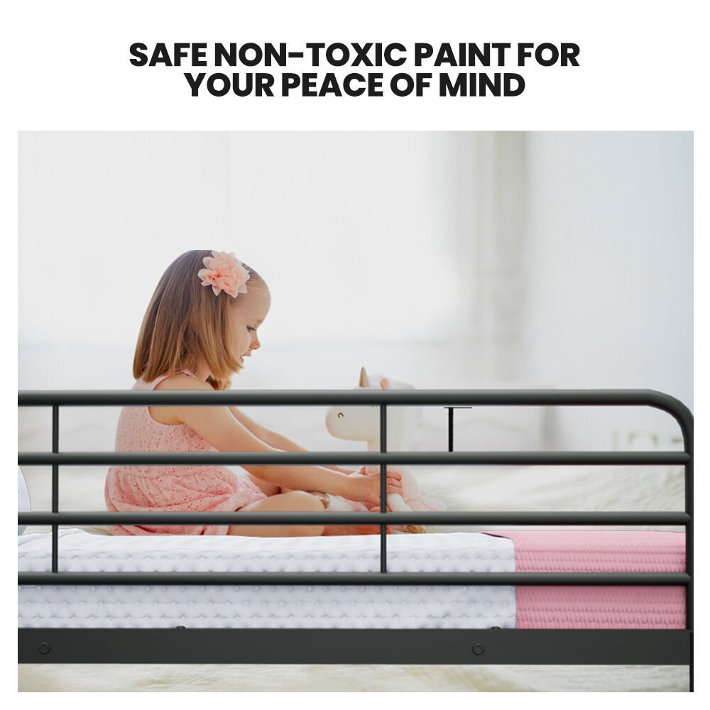 2 - in - 1 Single Metal Bunk Bed Frame - Dark Matte Grey - Furniture > Bedroom - Rivercity House & Home Co. (ABN 18 642 972 209) - Affordable Modern Furniture Australia