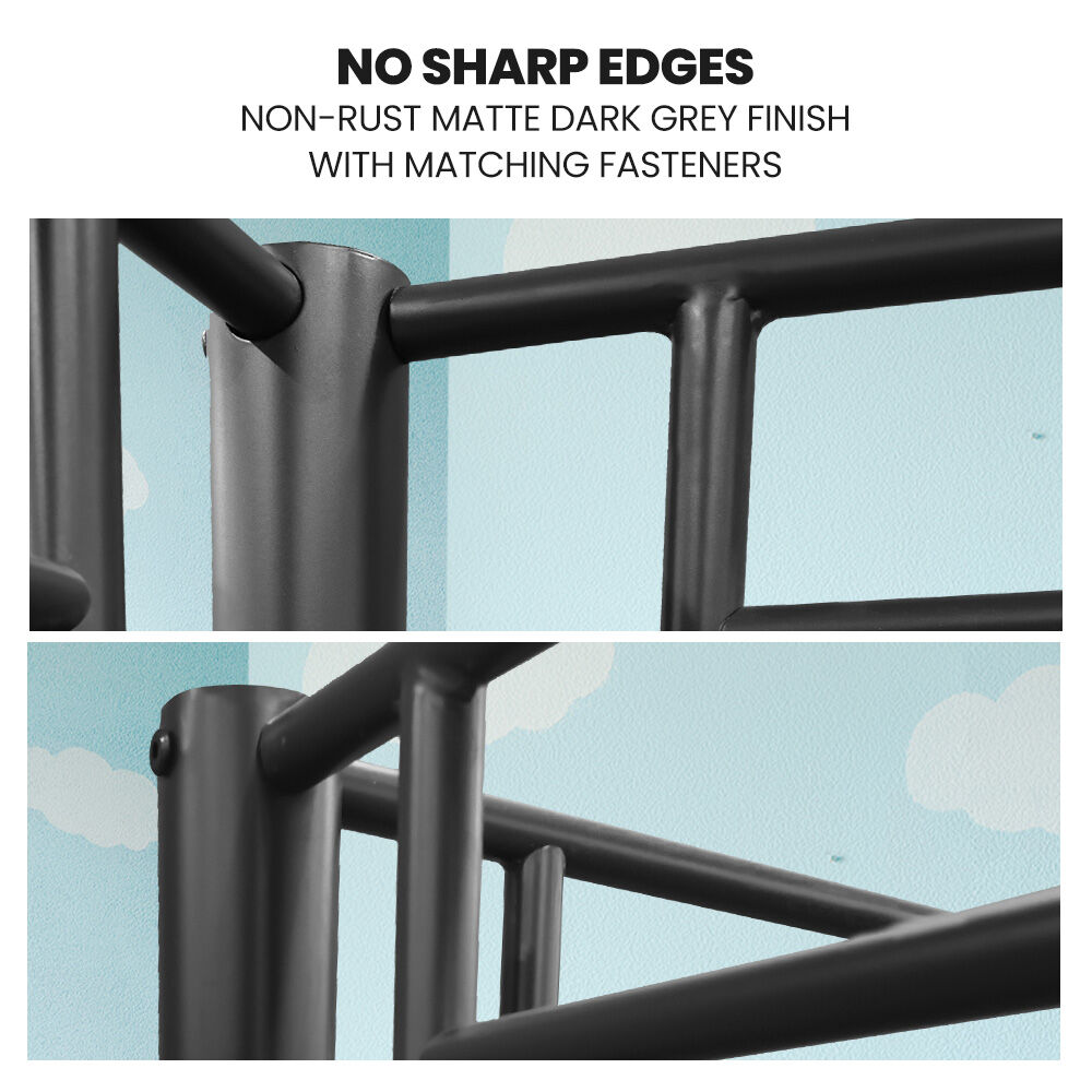 2 - in - 1 Single Metal Bunk Bed Frame - Dark Matte Grey - Furniture > Bedroom - Rivercity House & Home Co. (ABN 18 642 972 209) - Affordable Modern Furniture Australia