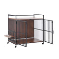 2-in-1 Wooden Dog Crate and End Table 99cm with Wheels - Black