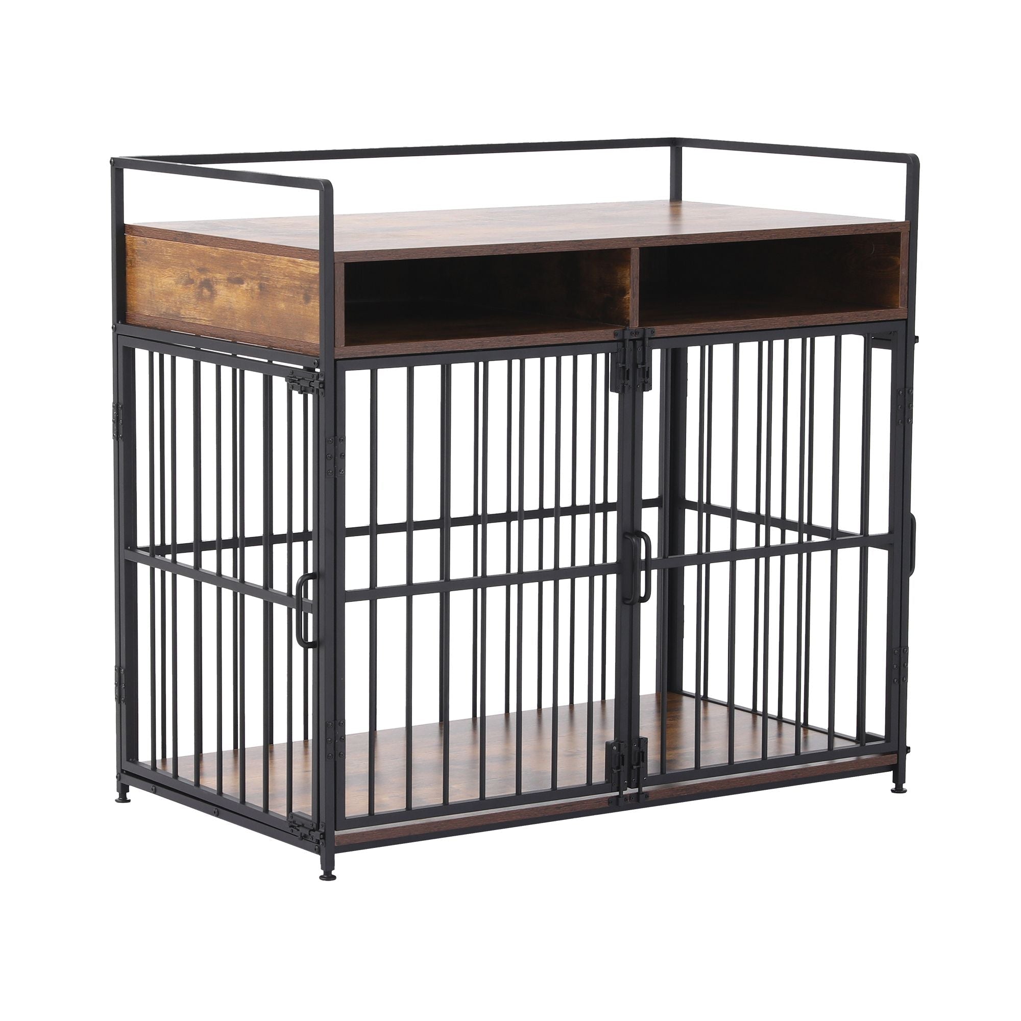 2-in-1 Wooden Dog Crate with Storage and End Table 104cm - Black - Pet Care > Dog Supplies > Dog Kennels - Rivercity House & Home Co. (ABN 18 642 972 209) - Affordable Modern Furniture Australia