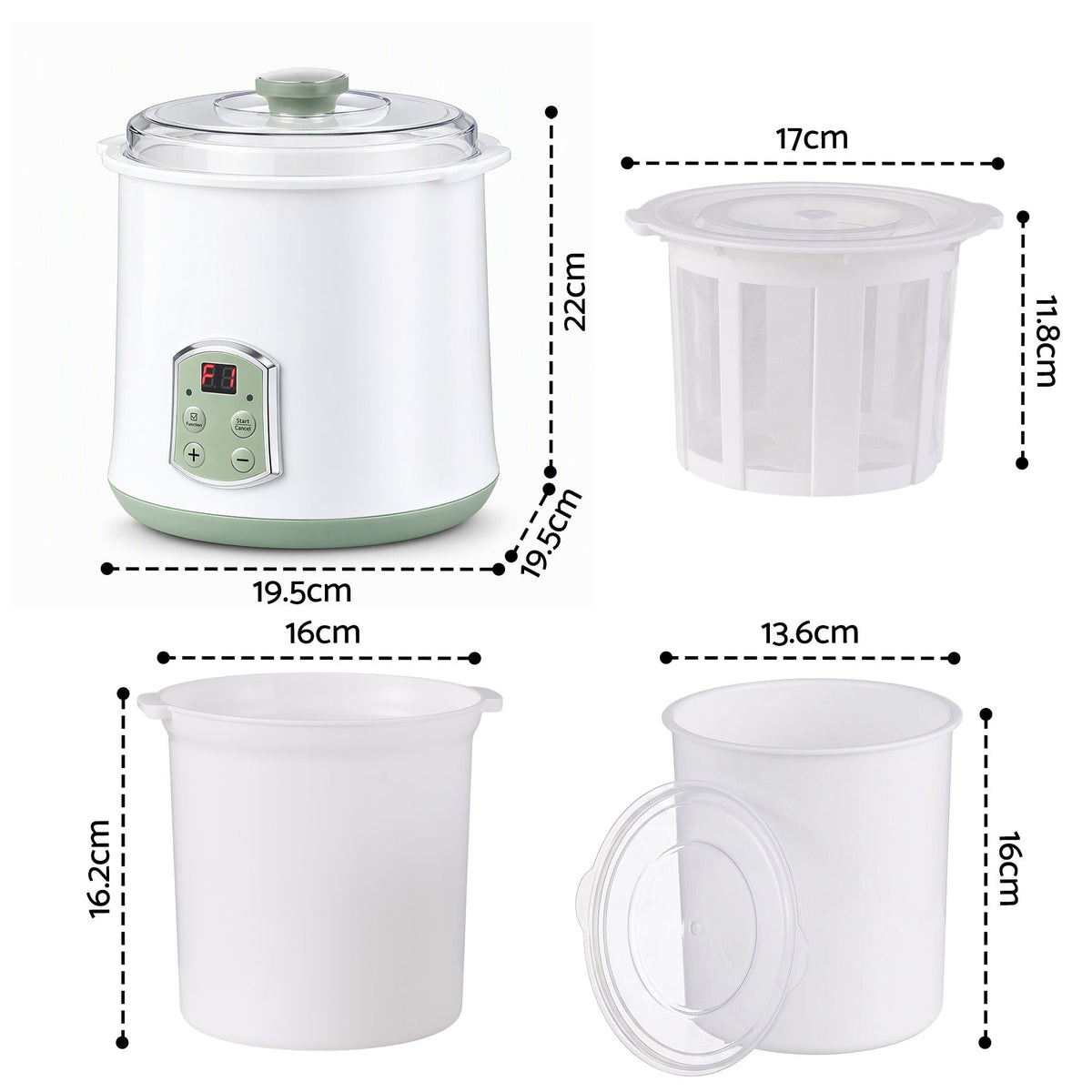 2-in-1 Yoghurt Maker and Fermenter 2L with Greek Yoghurt Strainer and Soft Cheese Machine - Appliances > Kitchen Appliances > Speciality Appliances - Rivercity House & Home Co. (ABN 18 642 972 209) - Affordable Modern Furniture Australia