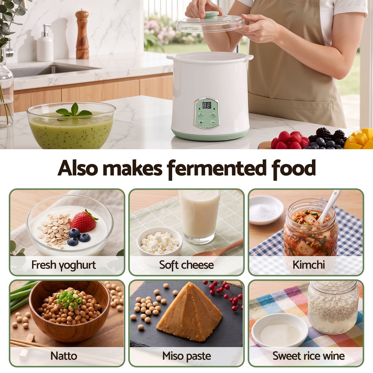 2-in-1 Yoghurt Maker and Fermenter 2L with Greek Yoghurt Strainer and Soft Cheese Machine - Appliances > Kitchen Appliances > Speciality Appliances - Rivercity House & Home Co. (ABN 18 642 972 209) - Affordable Modern Furniture Australia