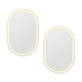 2-Pack 50x75cm Oval LED Bathroom Vanity Wall Mirrors with Light - White