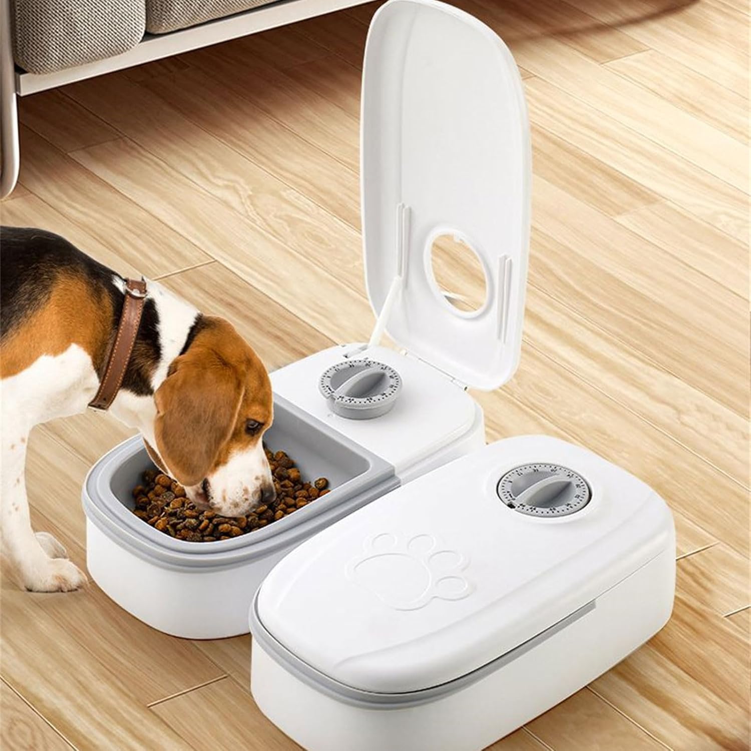 2 Meal Automatic Pet Feeder with 48H Timer for Cat & Dog Wet & Dry Food Dual 700ML Bowls - White - Pet Care > Cat Supplies > Cat Bowls, Feeders & Waterers - Rivercity House & Home Co. (ABN 18 642 972 209) - Affordable Modern Furniture Australia