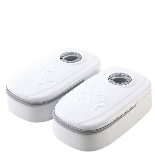 2 Meal Automatic Pet Feeder with 48H Timer for Cat & Dog Wet & Dry Food Dual 700ML Bowls - White - Pet Care > Cat Supplies > Cat Bowls, Feeders & Waterers - Rivercity House & Home Co. (ABN 18 642 972 209) - Affordable Modern Furniture Australia