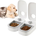 2 Meal Automatic Pet Feeder with 48H Timer for Cat & Dog Wet & Dry Food Dual 700ML Bowls - White