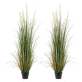 2 Pack 1499mm Artificial Grass Plants in Pots for Indoor Outdoor Décor - Green