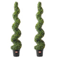 2 Pack 152.4cm Artificial Boxwood Topiary Trees UV Resistant Indoor Outdoor - Green
