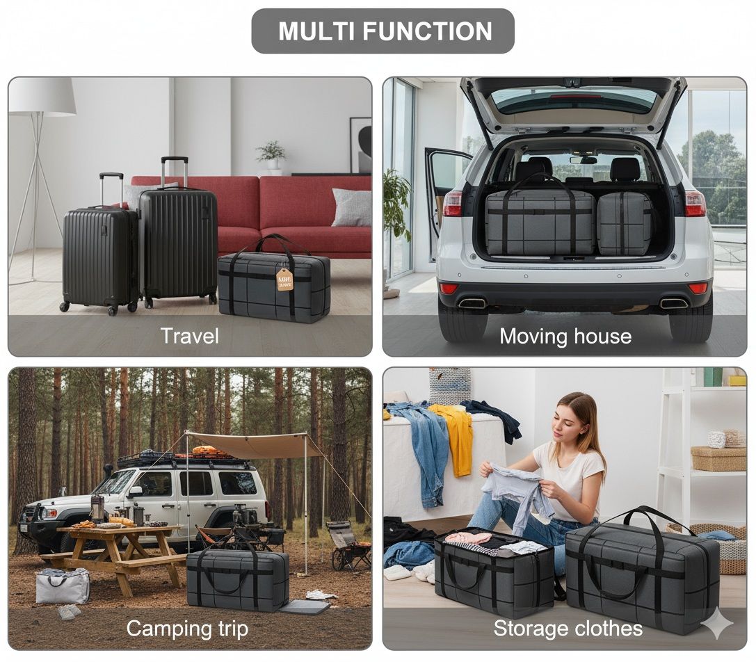 2 - Pack 180L Extra Large Moving Storage Bags with Handles & Heavy Duty Zipper - Blue - Home & Garden > Storage > Clothing & Wardrobe Storage - Rivercity House & Home Co. (ABN 18 642 972 209) - Affordable Modern Furniture Australia