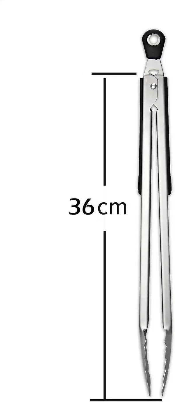 2 Pack 36 cm 430 Stainless Steel Locking Kitchen Tongs with Silicone Grip for BBQ and Grilling - Home & Garden > BBQ > BBQ Tools - Rivercity House & Home Co. (ABN 18 642 972 209) - Affordable Modern Furniture Australia