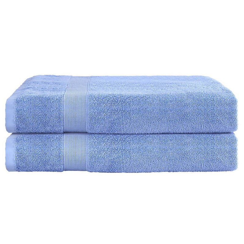 2 Pack Bath Sheets Set Cotton Extra Large Towel Blue - Home & Garden > Bathroom Accessories - Rivercity House & Home Co. (ABN 18 642 972 209) - Affordable Modern Furniture Australia