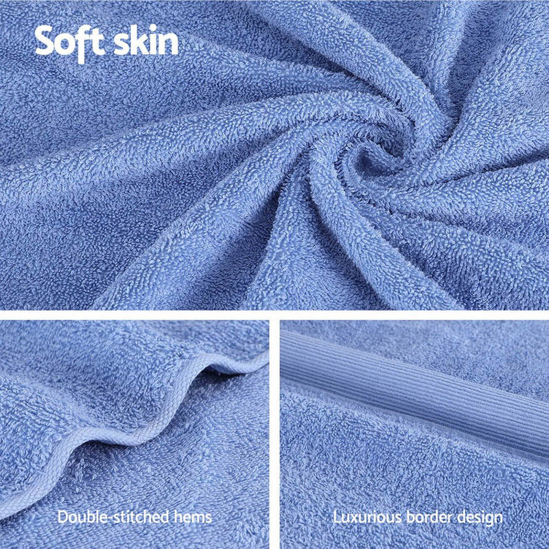 2 Pack Bath Sheets Set Cotton Extra Large Towel Blue - Home & Garden > Bathroom Accessories - Rivercity House & Home Co. (ABN 18 642 972 209) - Affordable Modern Furniture Australia