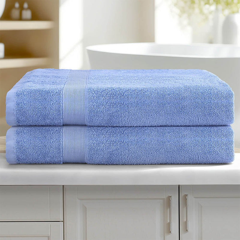 2 Pack Bath Sheets Set Cotton Extra Large Towel Blue - Home & Garden > Bathroom Accessories - Rivercity House & Home Co. (ABN 18 642 972 209) - Affordable Modern Furniture Australia