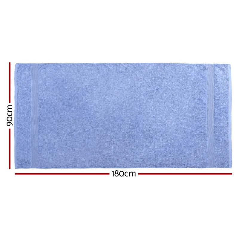 2 Pack Bath Sheets Set Cotton Extra Large Towel Blue - Home & Garden > Bathroom Accessories - Rivercity House & Home Co. (ABN 18 642 972 209) - Affordable Modern Furniture Australia