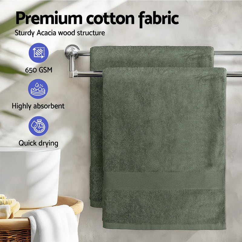 2 Pack Bath Sheets Set Cotton Extra Large Towel Green - Home & Garden > Bathroom Accessories - Rivercity House & Home Co. (ABN 18 642 972 209) - Affordable Modern Furniture Australia