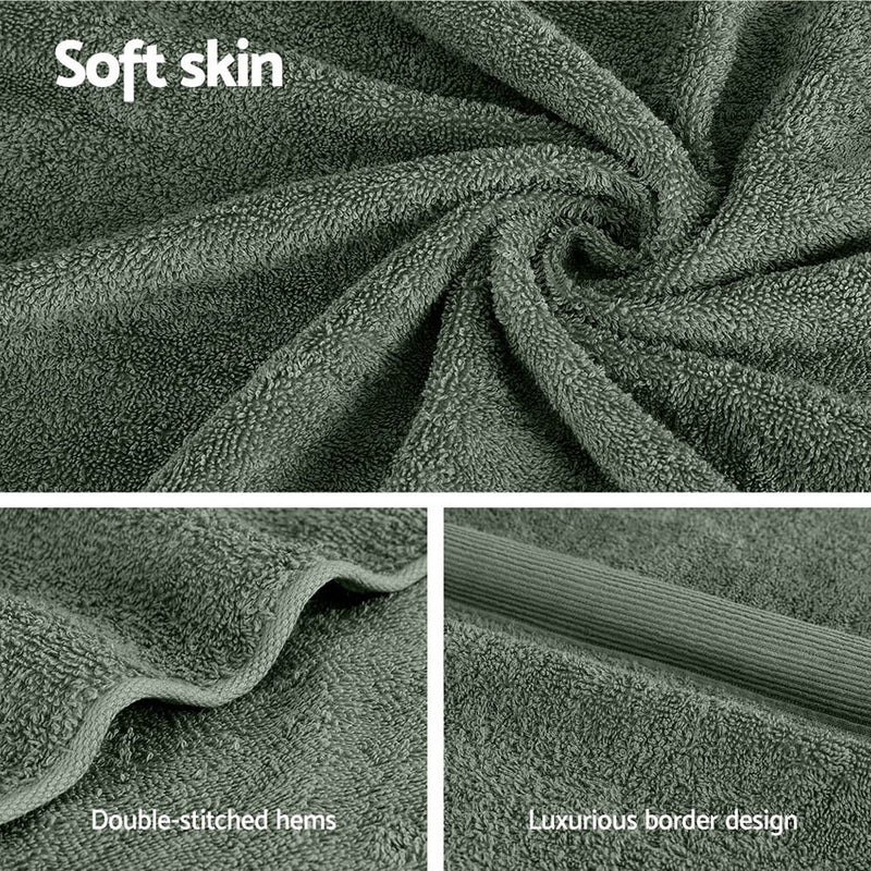 2 Pack Bath Sheets Set Cotton Extra Large Towel Green - Home & Garden > Bathroom Accessories - Rivercity House & Home Co. (ABN 18 642 972 209) - Affordable Modern Furniture Australia