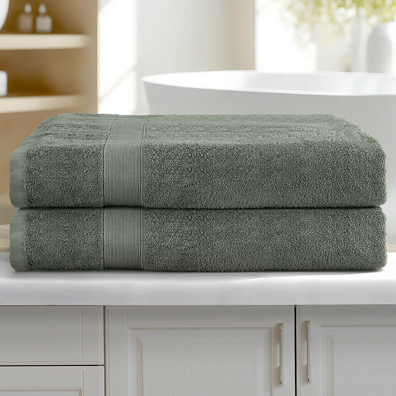 2 Pack Bath Sheets Set Cotton Extra Large Towel Green - Home & Garden > Bathroom Accessories - Rivercity House & Home Co. (ABN 18 642 972 209) - Affordable Modern Furniture Australia