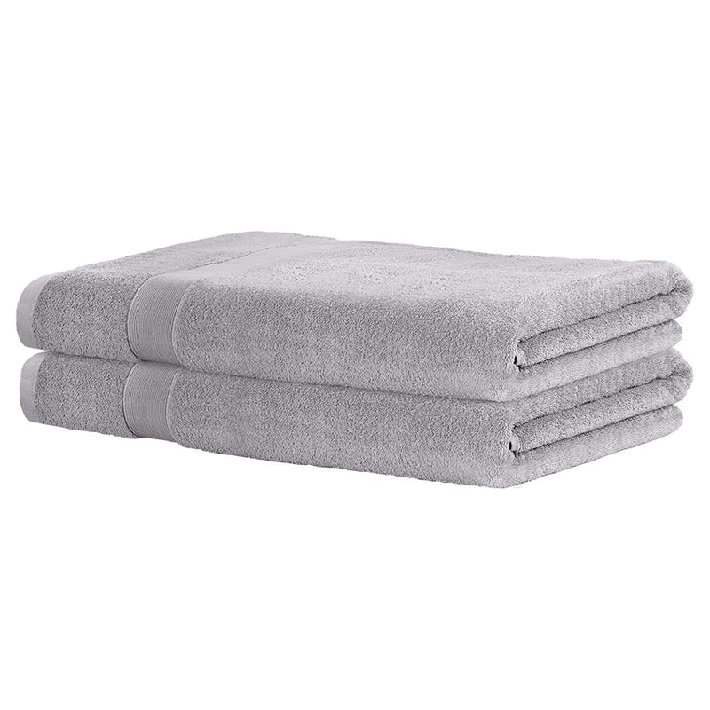 2 Pack Bath Sheets Set Cotton Extra Large Towel Grey - Home & Garden > Bathroom Accessories - Rivercity House & Home Co. (ABN 18 642 972 209) - Affordable Modern Furniture Australia