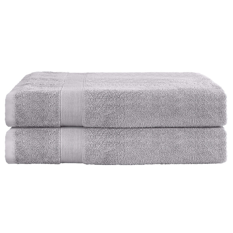 2 Pack Bath Sheets Set Cotton Extra Large Towel Grey - Home & Garden > Bathroom Accessories - Rivercity House & Home Co. (ABN 18 642 972 209) - Affordable Modern Furniture Australia