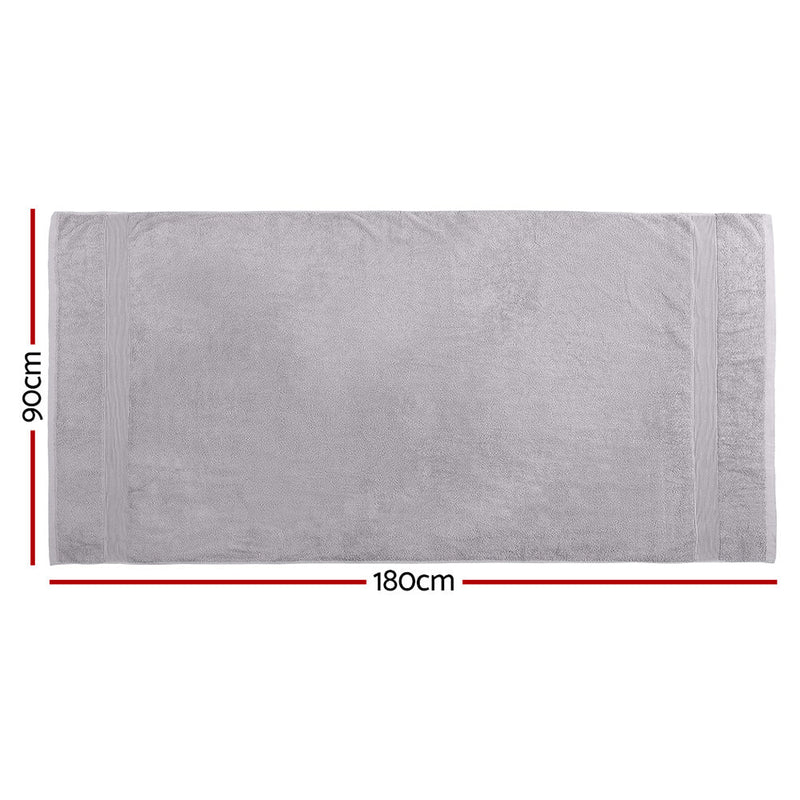 2 Pack Bath Sheets Set Cotton Extra Large Towel Grey - Home & Garden > Bathroom Accessories - Rivercity House & Home Co. (ABN 18 642 972 209) - Affordable Modern Furniture Australia