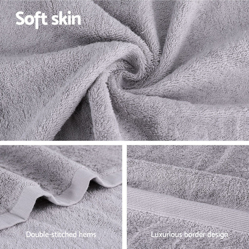 2 Pack Bath Sheets Set Cotton Extra Large Towel Grey - Home & Garden > Bathroom Accessories - Rivercity House & Home Co. (ABN 18 642 972 209) - Affordable Modern Furniture Australia