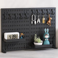 2 Pack Desk Pegboard Organiser Kit with Hooks, Tray & Clamp Mount for Office & Gaming Setup - Black
