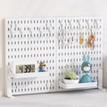 2 Pack Desk Pegboard Organiser Kit with Hooks, Tray & Clamp Mount for Office & Gaming Setup - White