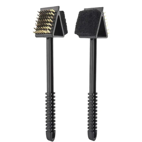 2 Pack Double-Sided 3-in-1 Grill Brush and Scraper Set for Gas and Charcoal Grills - Home & Garden > BBQ > BBQ Cleaning - Rivercity House & Home Co. (ABN 18 642 972 209) - Affordable Modern Furniture Australia