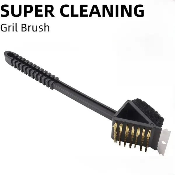 2 Pack Double-Sided 3-in-1 Grill Brush and Scraper Set for Gas and Charcoal Grills - Home & Garden > BBQ > BBQ Cleaning - Rivercity House & Home Co. (ABN 18 642 972 209) - Affordable Modern Furniture Australia