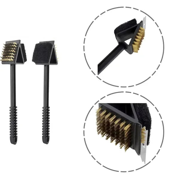 2 Pack Double-Sided 3-in-1 Grill Brush and Scraper Set for Gas and Charcoal Grills - Home & Garden > BBQ > BBQ Cleaning - Rivercity House & Home Co. (ABN 18 642 972 209) - Affordable Modern Furniture Australia