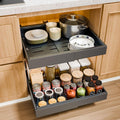 2 Pack Expandable Pull Out Cabinet Organiser with Adjustable Slide Shelves and Easy Installation - Grey