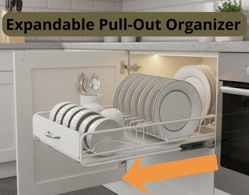 2 Pack Pull Out Slide - Out Dish Rack Drawer Organiser for Kitchen Cabinet - Metal - Home & Garden > Kitchenware > Dish Racks - Rivercity House & Home Co. (ABN 18 642 972 209) - Affordable Modern Furniture Australia