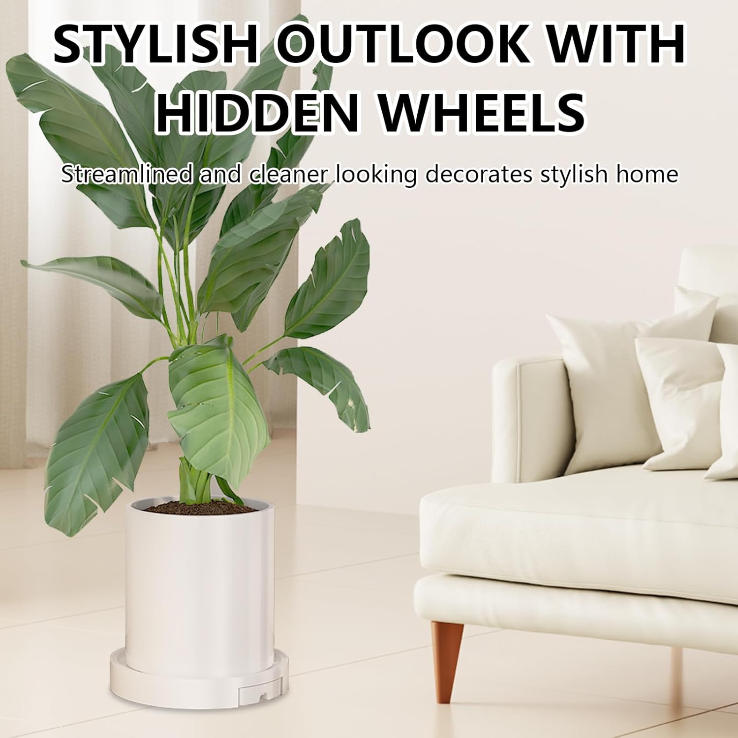 2 - Pack Rolling Plant Stand with 360° Wheels for 26 cm Indoor Pots - Black - Home & Garden > Artificial Plants > Pots, Planters & Accessories - Rivercity House & Home Co. (ABN 18 642 972 209) - Affordable Modern Furniture Australia
