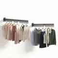 2-Pack Wall Mounted Tri-Fold Clothes Drying Rack - White
