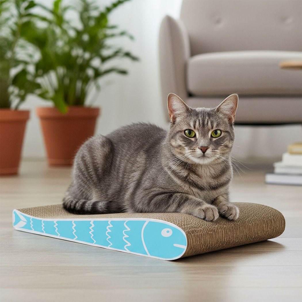 2 - Pack Wave - Design Cat Scratcher Board - Brown - Rivercity House & Home Co. (ABN 18 642 972 209) - Affordable Modern Furniture Australia