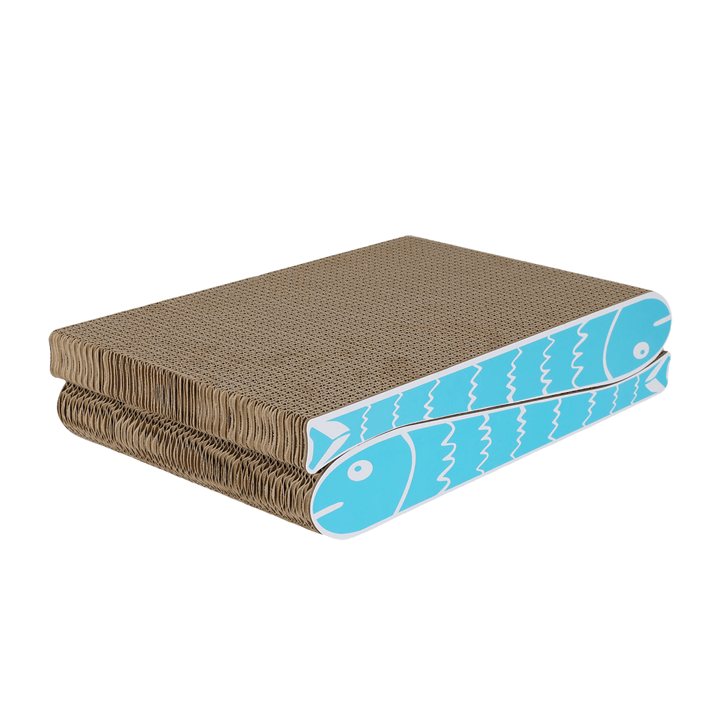 2 - Pack Wave - Design Cat Scratcher Board - Brown - Rivercity House & Home Co. (ABN 18 642 972 209) - Affordable Modern Furniture Australia