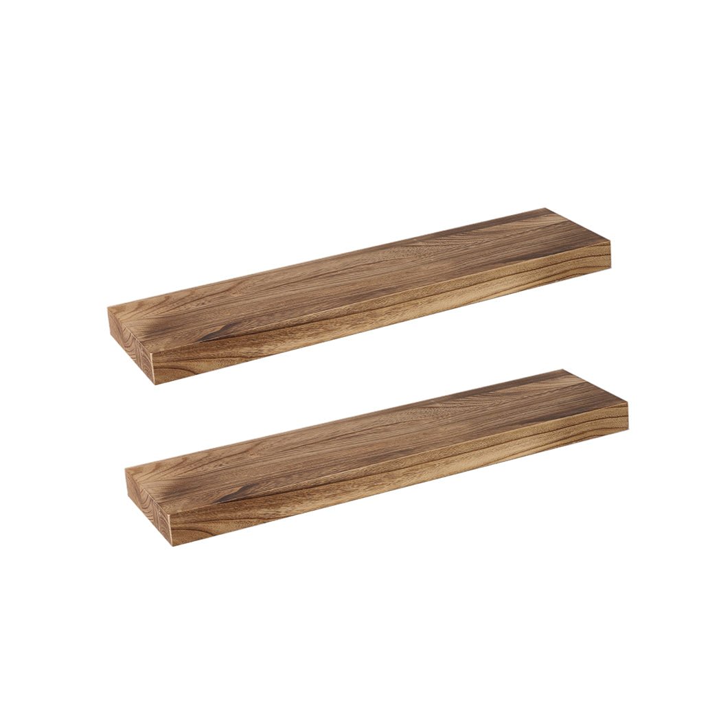 2 Pcs Medium Wall Mounted Floating Shelves - Natural - Rivercity House & Home Co. (ABN 18 642 972 209) - Affordable Modern Furniture Australia