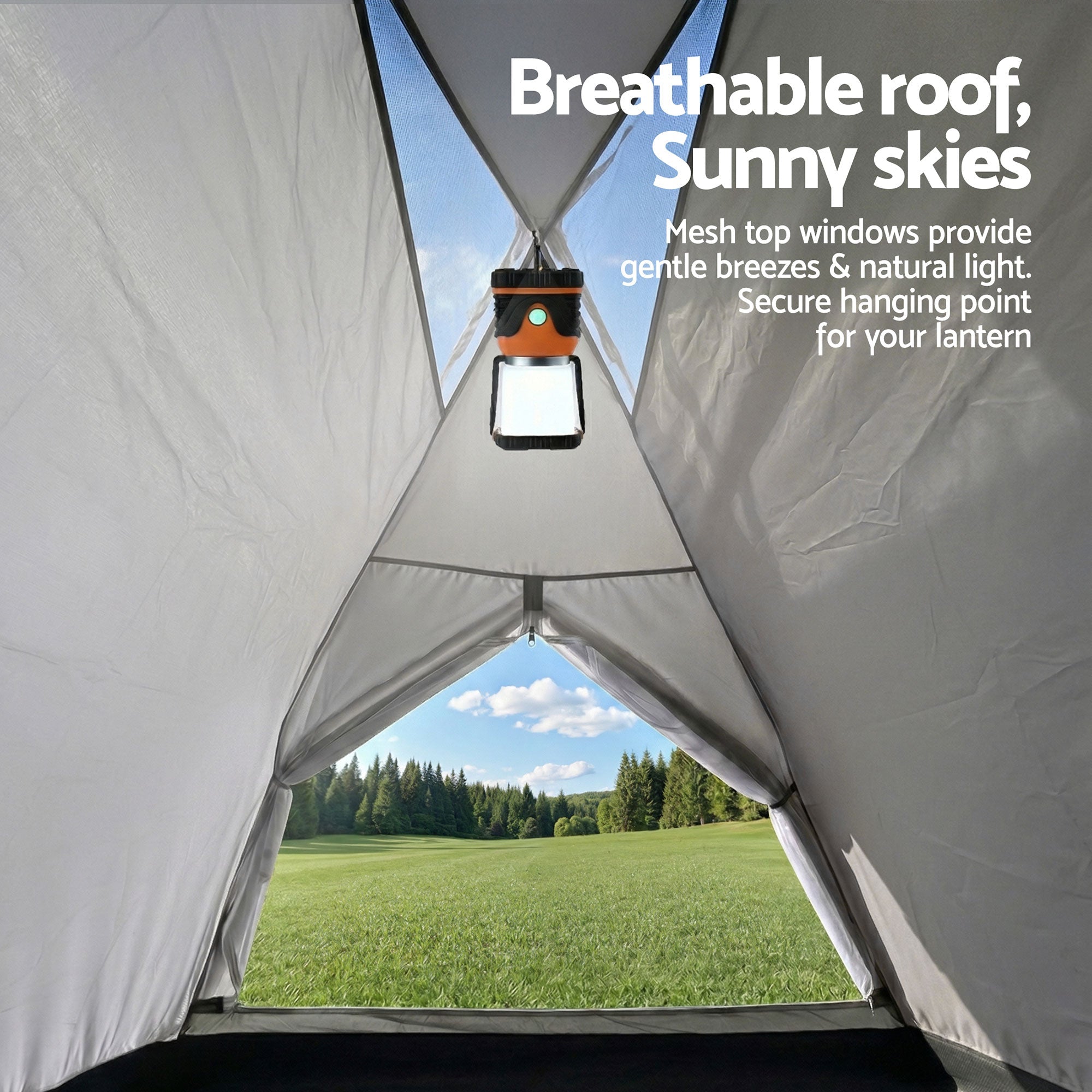 2 Person Instant Pop Up Camping Tent Waterproof for Hiking & Beach - Grey & Orange - Outdoor Recreation > Camping > Tents - Rivercity House & Home Co. (ABN 18 642 972 209) - Affordable Modern Furniture Australia