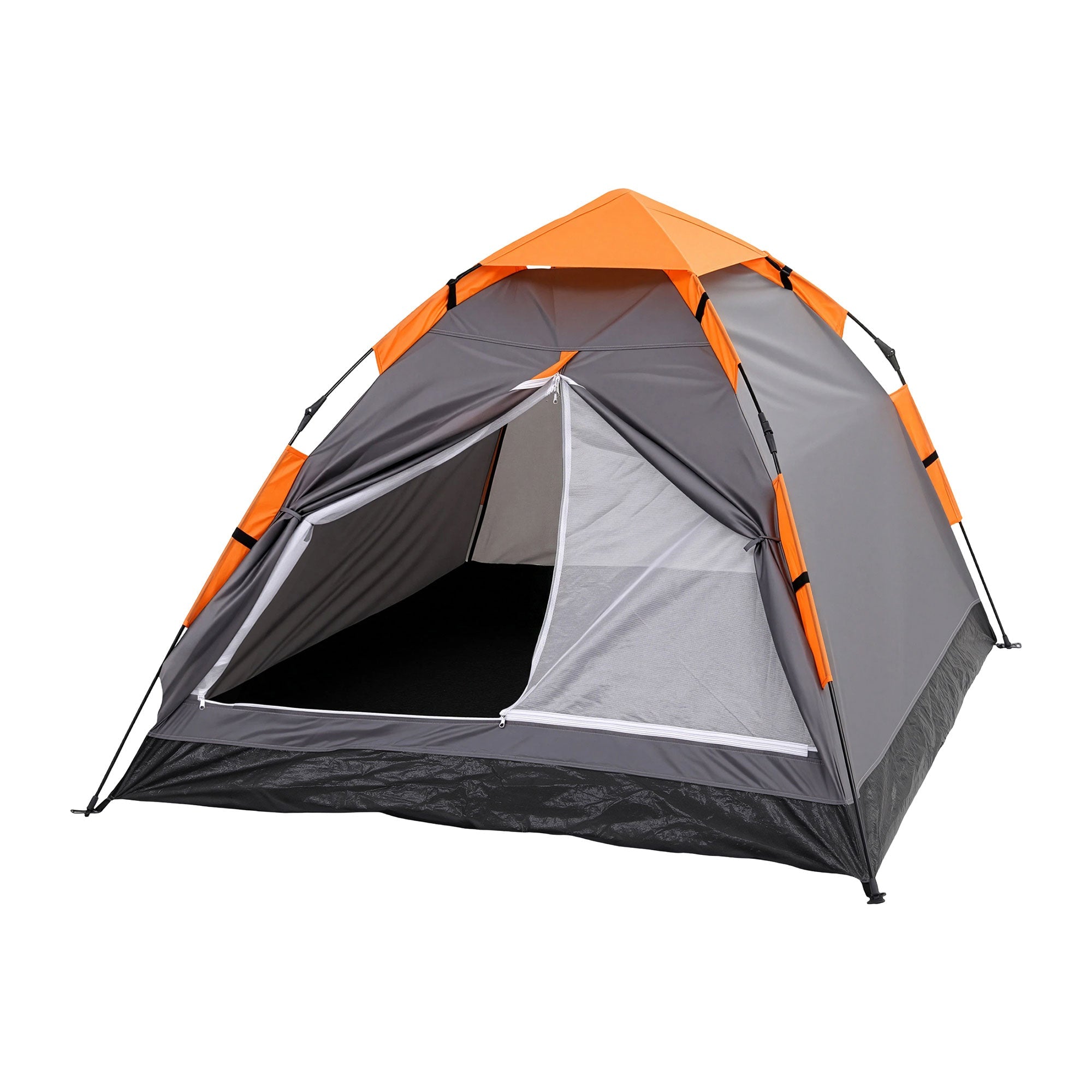 2 Person Instant Pop Up Camping Tent Waterproof for Hiking & Beach - Grey & Orange - Outdoor Recreation > Camping > Tents - Rivercity House & Home Co. (ABN 18 642 972 209) - Affordable Modern Furniture Australia
