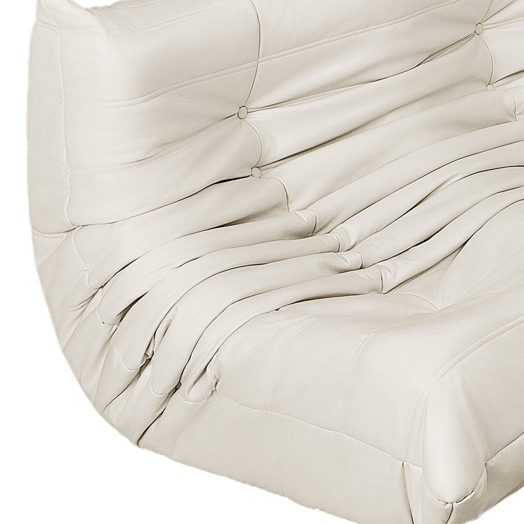 2 - Seater Caterpillar Floor Sofa Lounge - Beige - Rivercity House & Home Co. (ABN 18 642 972 209) - Affordable Modern Furniture Australia