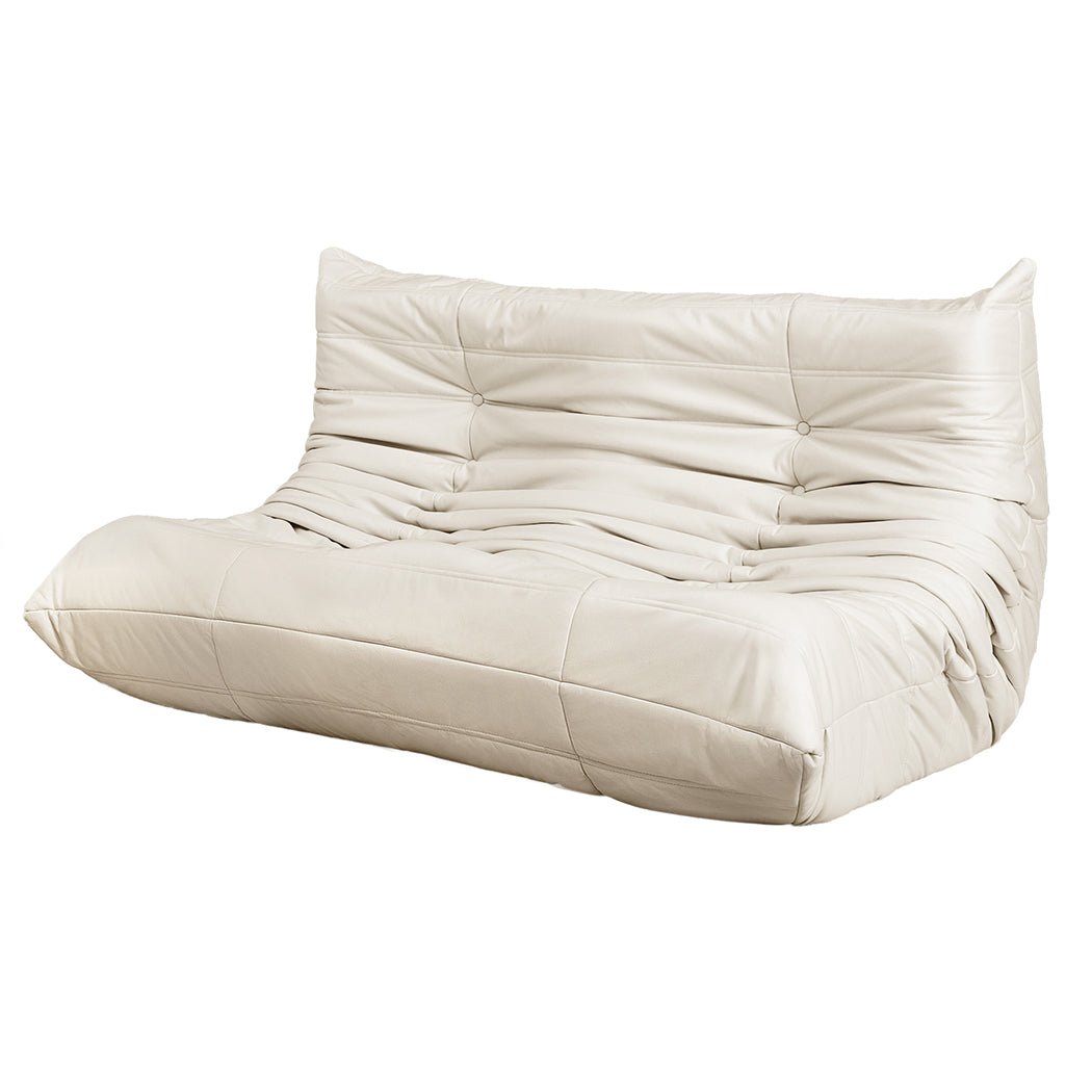 2 - Seater Caterpillar Floor Sofa Lounge - Beige - Rivercity House & Home Co. (ABN 18 642 972 209) - Affordable Modern Furniture Australia