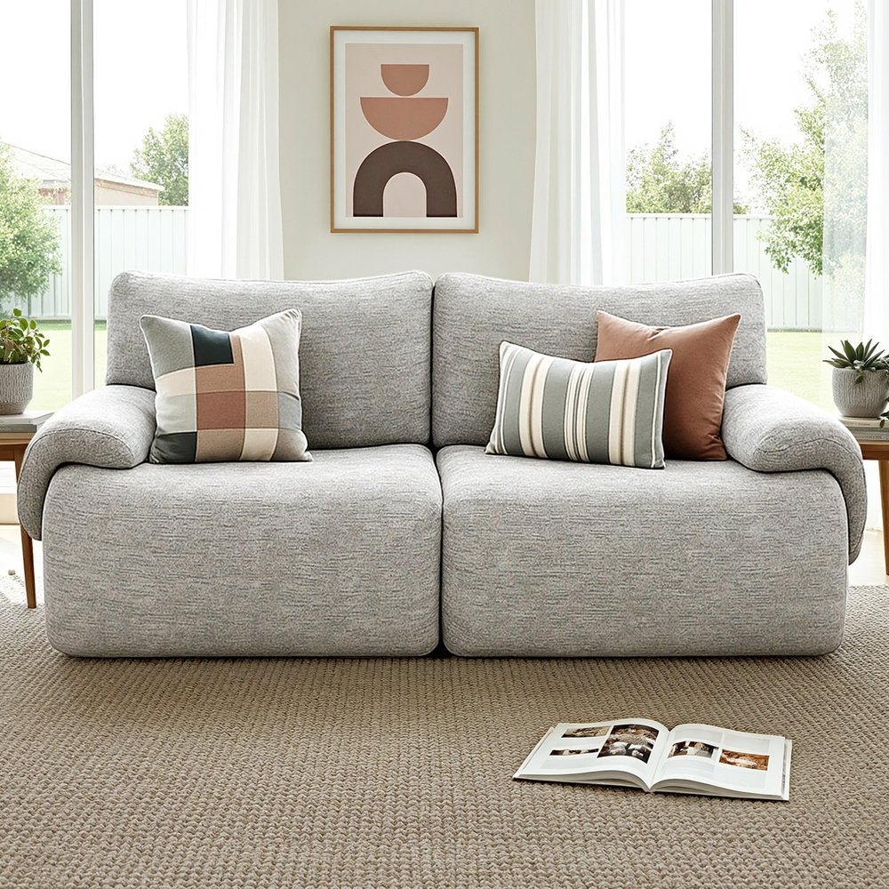 2 Seater Sofa Modular Sectional Sofas Couch Bed No Assembly Living Room Grey - Furniture > Sofas > Sofas & Sofa Beds - Rivercity House & Home Co. (ABN 18 642 972 209) - Affordable Modern Furniture Australia